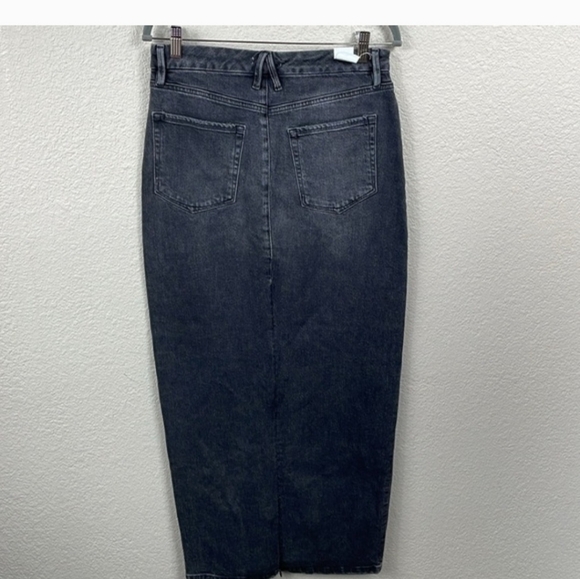 New Good American Tube Maxi Skirt in Black281 Denim Jean Sz 10 30 - Picture 8 of 13